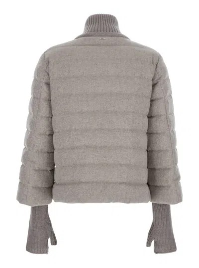 Herno Quilted High-neck Jacket In Gray