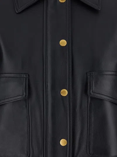 Michael Kors Leather Blouson In Black
