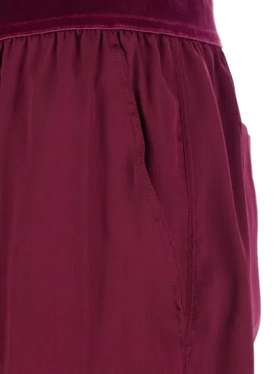 Tom Ford Fuchsia Pants With Elastic Waist With Logo Lettering In Silk Stretch Woman In Burgundy