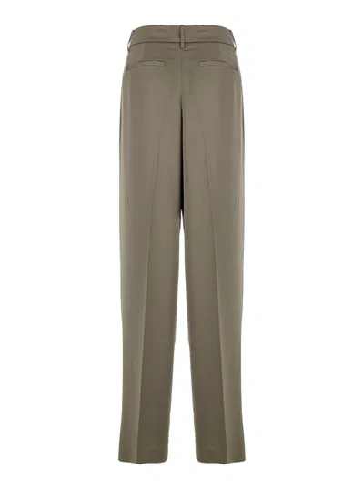 Michael Kors Satin Wide Leg Pant In Green