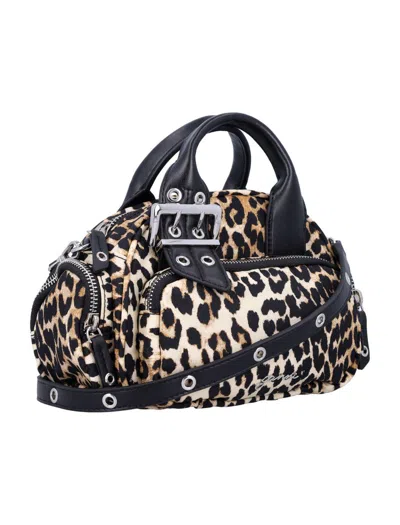 Ganni Leopard Mini Polochon Bag