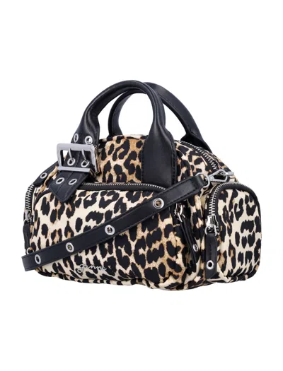 Ganni Leopard Mini Polochon Bag