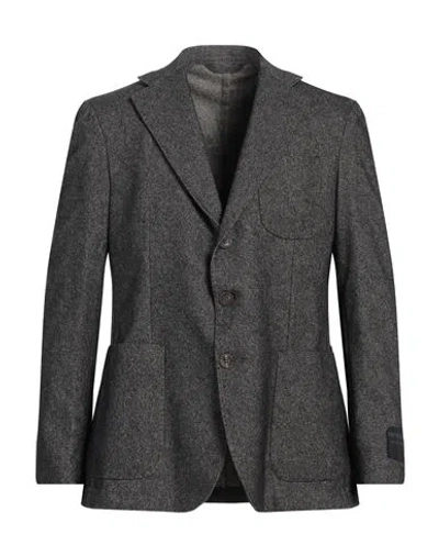 Messagerie Patrizio Piscaglia Man Blazer Charcoal Size 44 Wool, Polyester, Elastane In Gray
