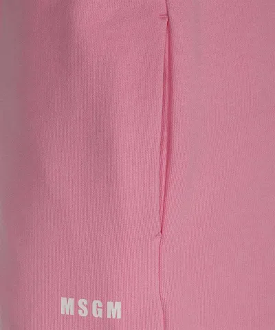 Msgm Logo Print Sweatpants In Pink