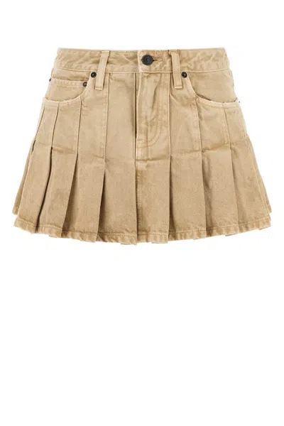 Balenciaga Women Beige Denim Mini Skirt In Neutral