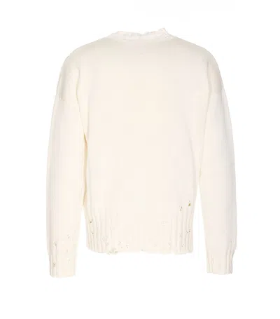 Marni Drawstring Crewneck Distressed Sweater