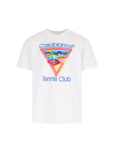 Casablanca Cotton Crew Neck T-shirt With Graphic Print