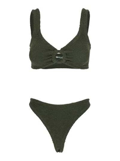 Hunza G Julia Bikini Covered Hoop In Green
