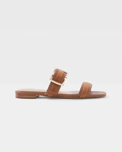 White House Black Market Gold Buckle Flat Sandals