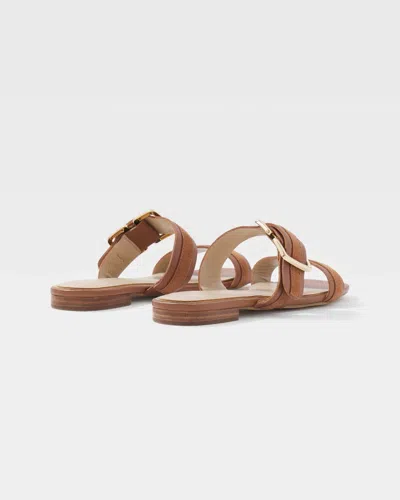 White House Black Market Gold Buckle Flat Sandals