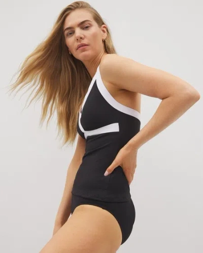 Soma Women's Bleu Rod Beattie I'm With The Band Halter Tankini In Black Size 14 |