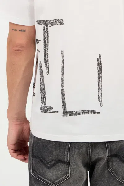 Roberto Cavalli T-shirt With Logo On The Side In White