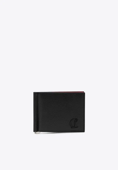 Christian Louboutin Mooncrest Calfskin Bifold Wallet With Money Clip In Black