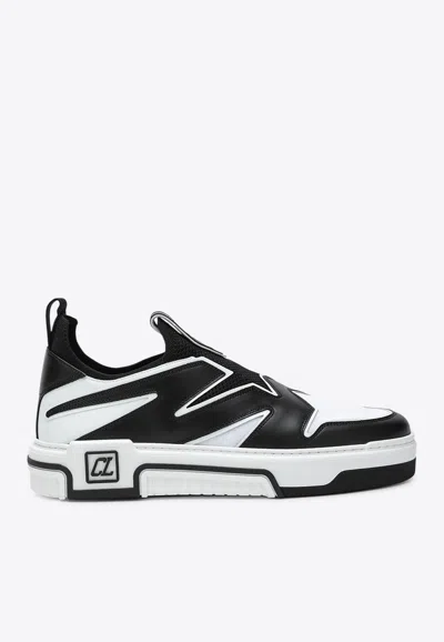Christian Louboutin Astroflash Leather And Textile Sneakers In Black