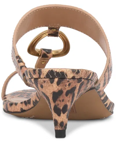 Vince Camuto Women's Kimena Toe-loop Kitten-heel Sandals In Brown