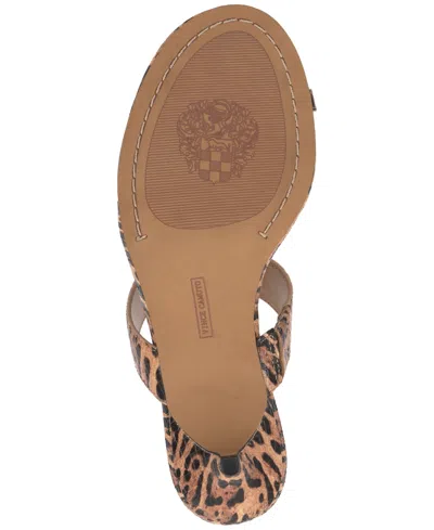 Vince Camuto Women's Kimena Toe-loop Kitten-heel Sandals In Brown