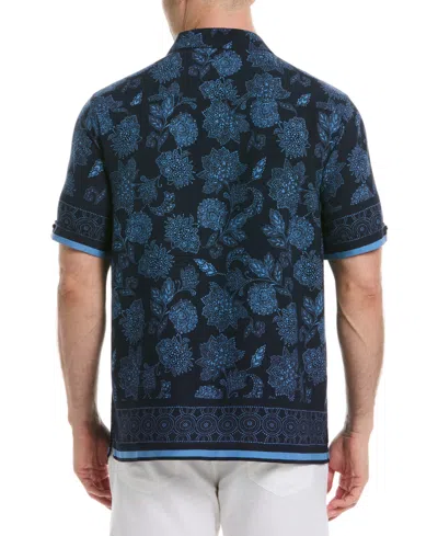 Cubavera Men's Classic-fit Textured Paisley Button-down Camp Shirt In Black