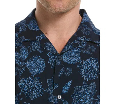 Cubavera Men's Classic-fit Textured Paisley Button-down Camp Shirt In Black