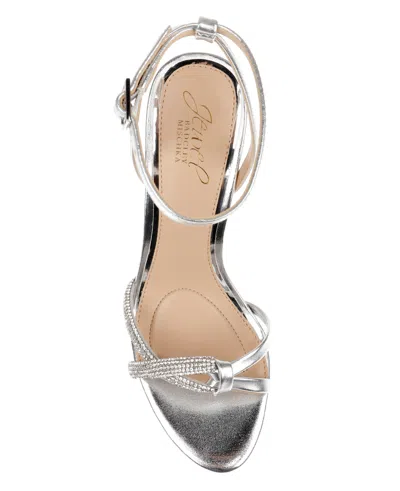 Jewel Badgley Mischka Fila Ankle Strap Platform Sandal In Silver