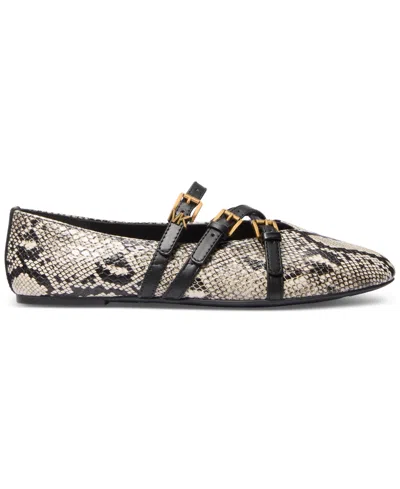 Michael Kors Indy Snake Embossed Leather Ballet Flat In Animal Print