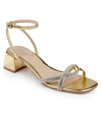 Jewel Badgley Mischka Fern Ankle Strap Sandal In Gold