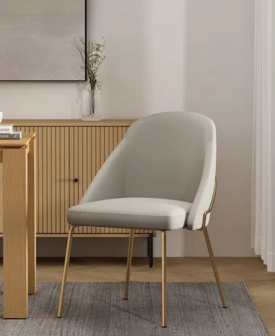 Manhattan Comfort 34.4" Faux Leather Gracie Dining Chair In Neutral