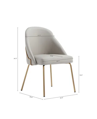 Manhattan Comfort 34.4" Faux Leather Gracie Dining Chair In Neutral