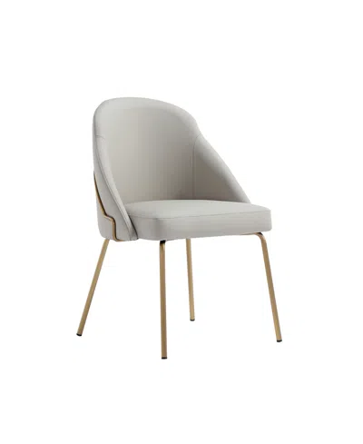 Manhattan Comfort 34.4" Faux Leather Gracie Dining Chair In Neutral