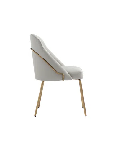 Manhattan Comfort 34.4" Faux Leather Gracie Dining Chair In Neutral
