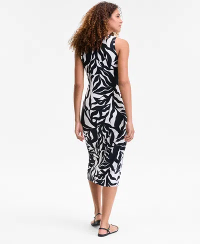 Inc International Concepts Women's Faux-wrap Midi Dress, Exclusively At Macy's In Black
