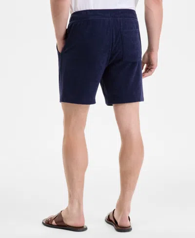 Club Room Men's Solid Terry Cloth Shorts, Exclusively At Macy's In Blue