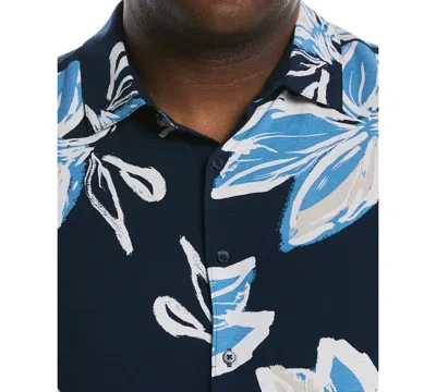 Cubavera Men's Big & Tall Classic-fit Tropical Floral Button-down Shirt In Blue