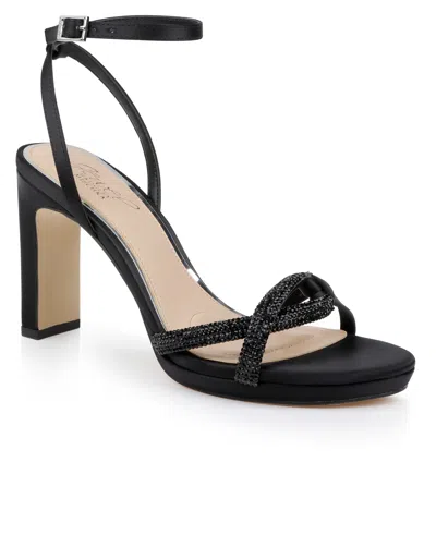 Jewel Badgley Mischka Fila Ankle Strap Platform Sandal In Black