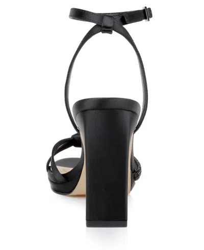 Jewel Badgley Mischka Fila Ankle Strap Platform Sandal In Black