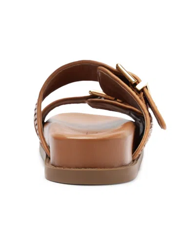 Schutz Naomi Woven Dual-buckle Slide Sandals In Brown
