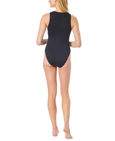 Cece Women's La Vie A La Mer Button-front One Piece Swimsuit In Multi