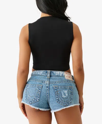 True Religion Logo Square Neck Tank In Black
