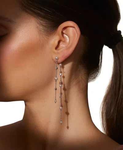Eliot Danori Silver-tone Imitation Pearl & Cubic Zirconia Maisie Front & Back Drop Earrings, Exclusively At Macy'