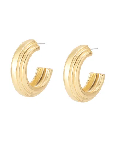 Robert Lee Morris Soho Ribbed Hoop Earrings In Gold