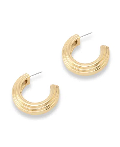 Robert Lee Morris Soho Ribbed Hoop Earrings In Gold