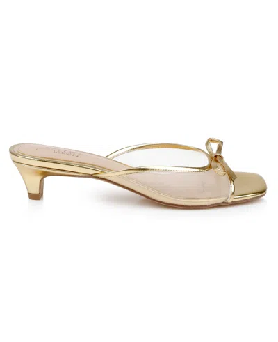 Jewel Badgley Mischka Felisha Kitten Heel Slide Sandal In Gold