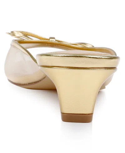 Jewel Badgley Mischka Felisha Kitten Heel Slide Sandal In Gold