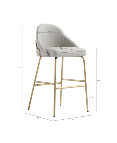 Manhattan Comfort Gracie Modern Leatherette Counter Stool With Steel Legs In Gray