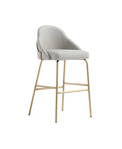 Manhattan Comfort Gracie Modern Leatherette Counter Stool With Steel Legs In Gray