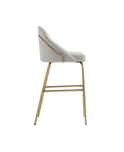 Manhattan Comfort Gracie Modern Leatherette Counter Stool With Steel Legs In Gray