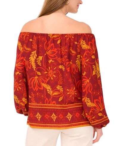 Vince Camuto Women's Off-the-shoulder Long-sleeve Blouse In Brown
