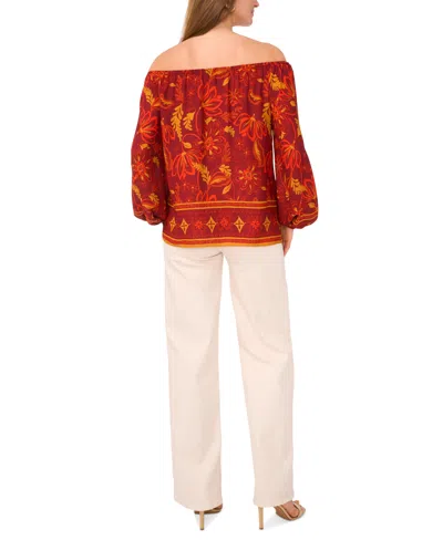 Vince Camuto Women's Off-the-shoulder Long-sleeve Blouse In Brown