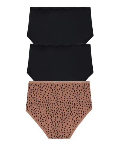 Dkny Women's Micro Brief Underwear 3 Pack In Black