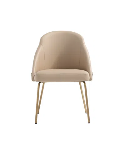 Manhattan Comfort 34.4" Faux Leather Gracie Dining Chair In Brown