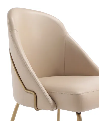 Manhattan Comfort 34.4" Faux Leather Gracie Dining Chair In Brown